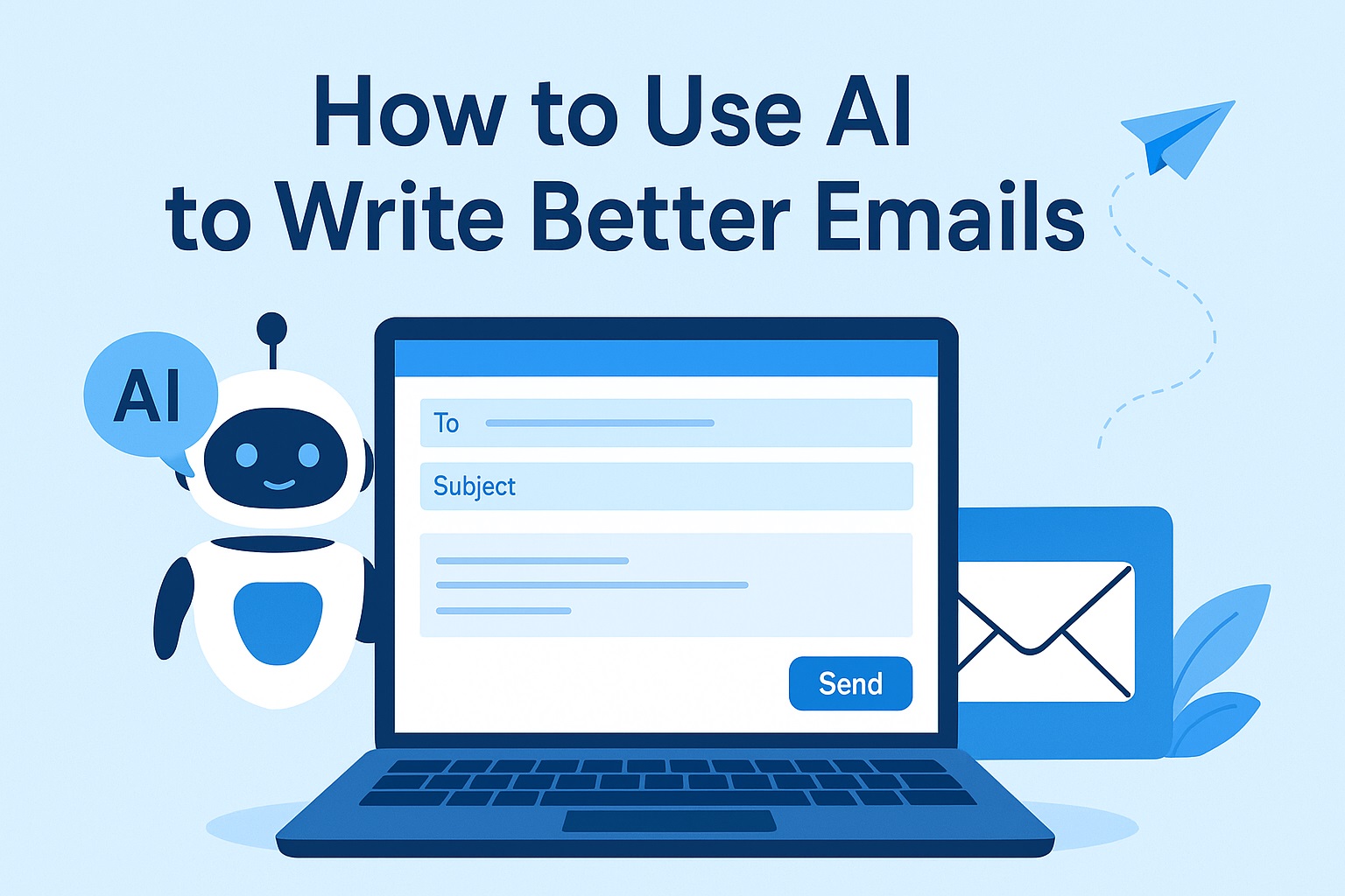 How to use AI to write better emails - illustration of AI-powered email writing